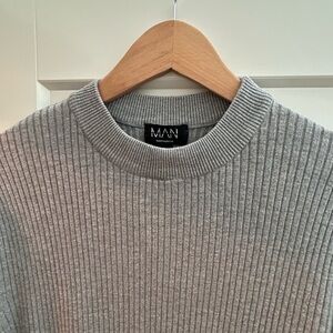 Ribbed Gray Sweater Tee